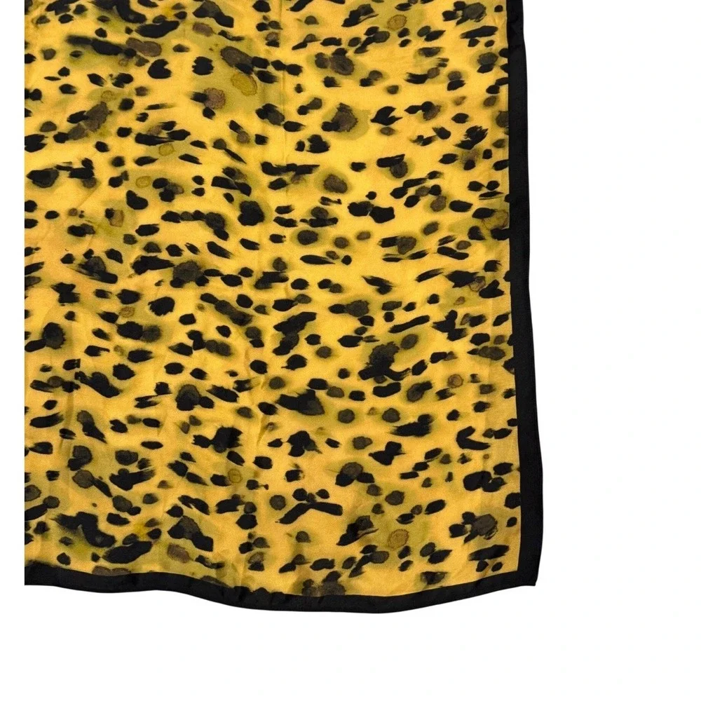 ANINE BING JAYCE 100% SILK SCARF LEOPARD PRINT GOLDEN LEO BOLD 38in X 38in